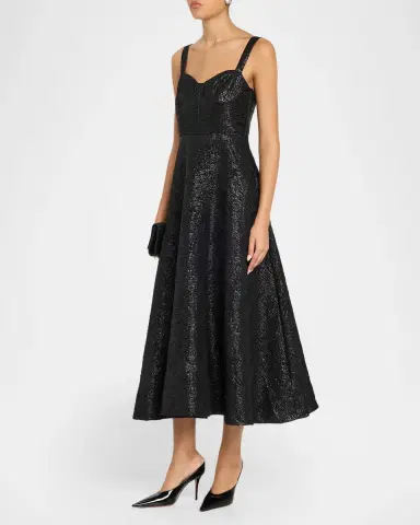 As It May Julia Sweetheart Organza Jacquard Midi Dress | Thumbnail 4 As It May Julia Sweetheart Organza Jacquard Midi Dress | Thumbnail 4