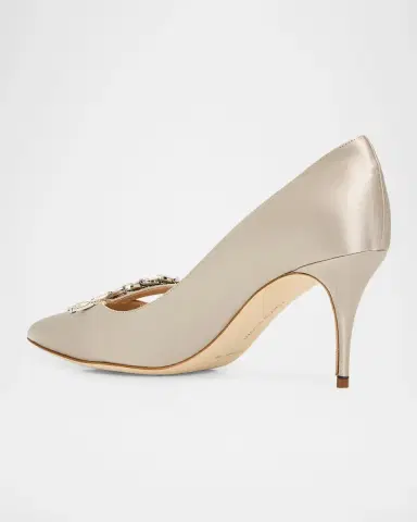 Manolo Blahnik 70mm Nadira Jeweled Satin Pumps | Thumbnail 2 Manolo Blahnik 70mm Nadira Jeweled Satin Pumps | Thumbnail 2