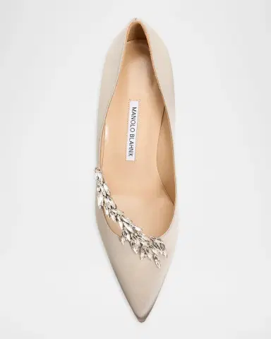 Manolo Blahnik 70mm Nadira Jeweled Satin Pumps | Thumbnail 4 Manolo Blahnik 70mm Nadira Jeweled Satin Pumps | Thumbnail 4