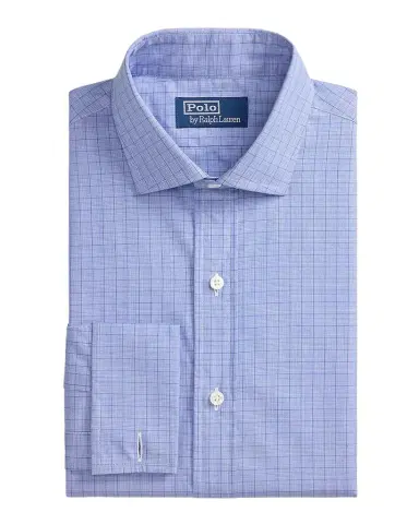 Polo Ralph Lauren Men's Cotton Plaid Custom Fit French Cuff Dress Shirt | Thumbnail 1 Polo Ralph Lauren Men's Cotton Plaid Custom Fit French Cuff Dress Shirt | Thumbnail 1