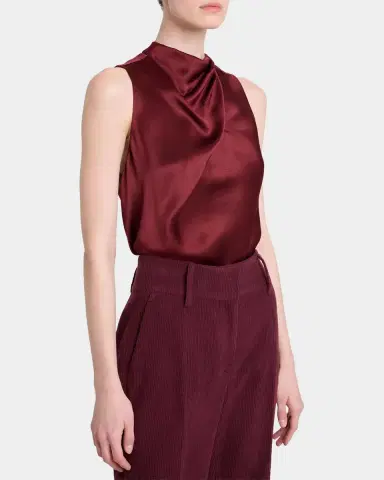 Gabriela Hearst Melina Cowl-Neck Satin Sleeveless Top | Thumbnail 4 Gabriela Hearst Melina Cowl-Neck Satin Sleeveless Top | Thumbnail 4