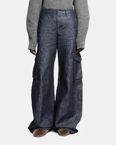 Gabriela Hearst Eos Cotton-Linen Sculptural Flared Cargo Pants | Thumbnail 4 Gabriela Hearst Eos Cotton-Linen Sculptural Flared Cargo Pants | Thumbnail 4