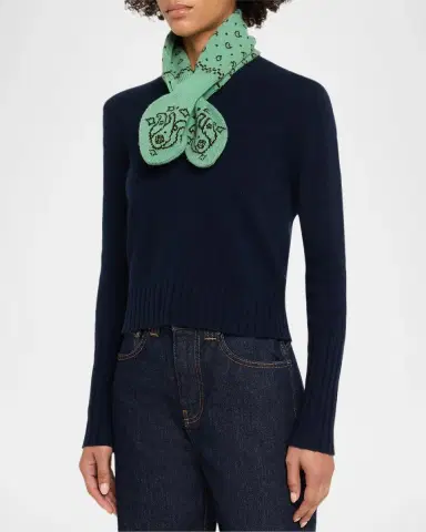 Guest In Residence Bandana Bowtie Wool-Cashmere Scarf | Thumbnail 3 Guest In Residence Bandana Bowtie Wool-Cashmere Scarf | Thumbnail 3