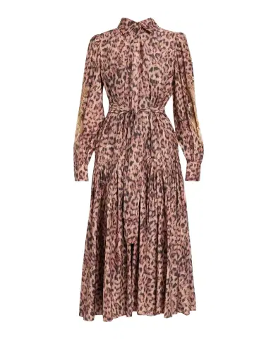 Kobi Halperin Jordy Beaded Animal-Print Midi Dress | Thumbnail 1 Kobi Halperin Jordy Beaded Animal-Print Midi Dress | Thumbnail 1