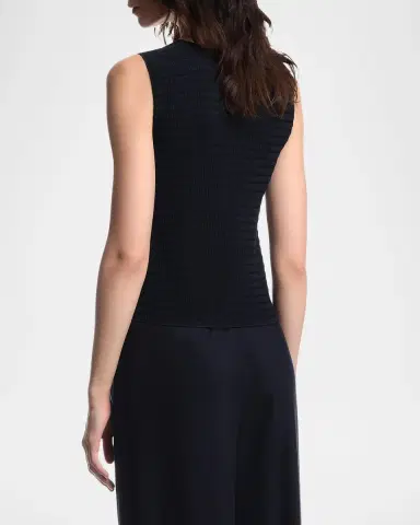 Emporio Armani Textured Jacquard Jersey Tank Top | Thumbnail 3 Emporio Armani Textured Jacquard Jersey Tank Top | Thumbnail 3