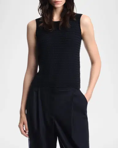 Emporio Armani Textured Jacquard Jersey Tank Top | Thumbnail 4 Emporio Armani Textured Jacquard Jersey Tank Top | Thumbnail 4