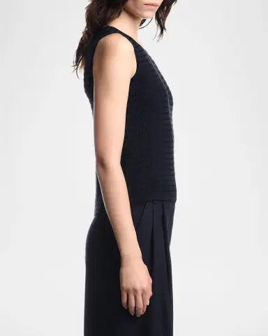 Emporio Armani Textured Jacquard Jersey Tank Top | Thumbnail 6 Emporio Armani Textured Jacquard Jersey Tank Top | Thumbnail 6