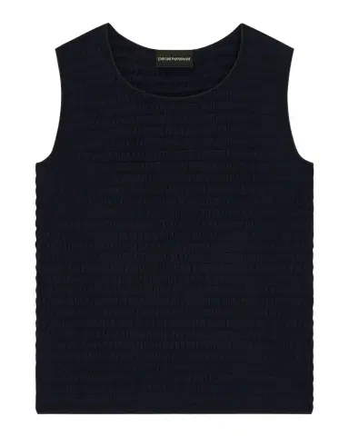Emporio Armani Textured Jacquard Jersey Tank Top | Thumbnail 1 Emporio Armani Textured Jacquard Jersey Tank Top | Thumbnail 1