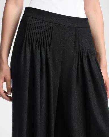 Emporio Armani Pleated Wide-Leg Flannel Palazzo Trousers | Thumbnail 5 Emporio Armani Pleated Wide-Leg Flannel Palazzo Trousers | Thumbnail 5