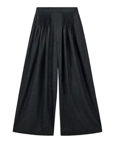 Emporio Armani Pleated Wide-Leg Flannel Palazzo Trousers | Thumbnail 1 Emporio Armani Pleated Wide-Leg Flannel Palazzo Trousers | Thumbnail 1
