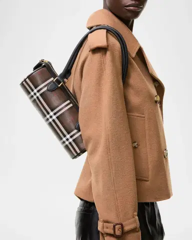 Burberry Mini Check Barrel Shoulder Bag | Thumbnail 2 Burberry Mini Check Barrel Shoulder Bag | Thumbnail 2