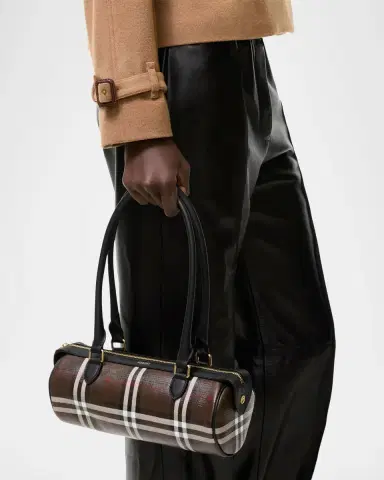Burberry Mini Check Barrel Shoulder Bag | Thumbnail 3 Burberry Mini Check Barrel Shoulder Bag | Thumbnail 3