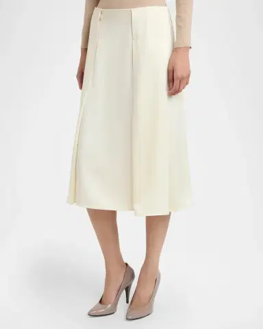 Jil Sander Side Paneled Wool Sable Midi Skirt | Thumbnail 4 Jil Sander Side Paneled Wool Sable Midi Skirt | Thumbnail 4