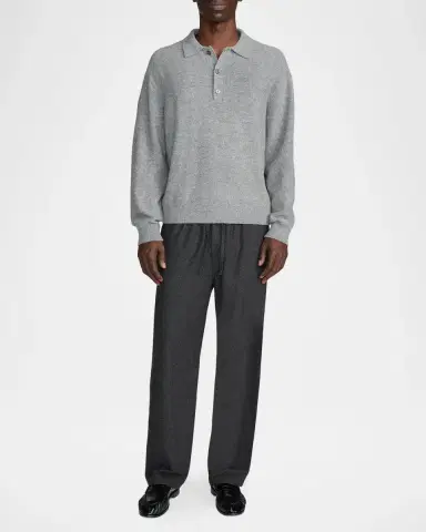 Frame Men's Boiled Wool Polo Sweater | Thumbnail 2 Frame Men's Boiled Wool Polo Sweater | Thumbnail 2
