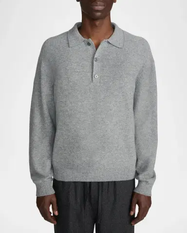Frame Men's Boiled Wool Polo Sweater | Thumbnail 4 Frame Men's Boiled Wool Polo Sweater | Thumbnail 4