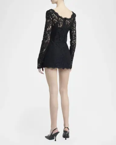 Dolce & Gabbana Long-Sleeve Lace Mini Dress | Thumbnail 3 Dolce & Gabbana Long-Sleeve Lace Mini Dress | Thumbnail 3