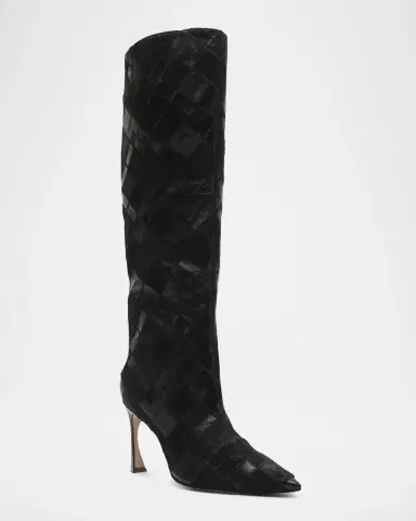 Alexandre Birman 85mm Annelise Patchwork Leather Knee-High Boots | Thumbnail 2 Alexandre Birman 85mm Annelise Patchwork Leather Knee-High Boots | Thumbnail 2