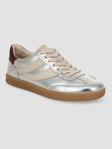 Vince Women's Oasis Leather Low-Top Sneakers - Silver Flax | Thumbnail 2 Vince Women's Oasis Leather Low-Top Sneakers - Silver Flax | Thumbnail 2