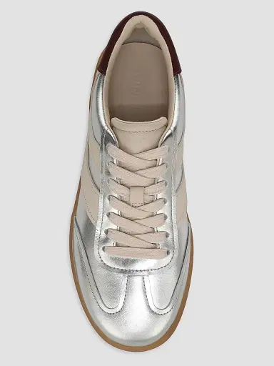 Vince Women's Oasis Leather Low-Top Sneakers - Silver Flax | Thumbnail 4 Vince Women's Oasis Leather Low-Top Sneakers - Silver Flax | Thumbnail 4