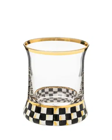 MacKenzie-Childs 8 oz. Courtly Check Glass Tumbler, Set of 2 | Thumbnail 1 MacKenzie-Childs 8 oz. Courtly Check Glass Tumbler, Set of 2 | Thumbnail 1