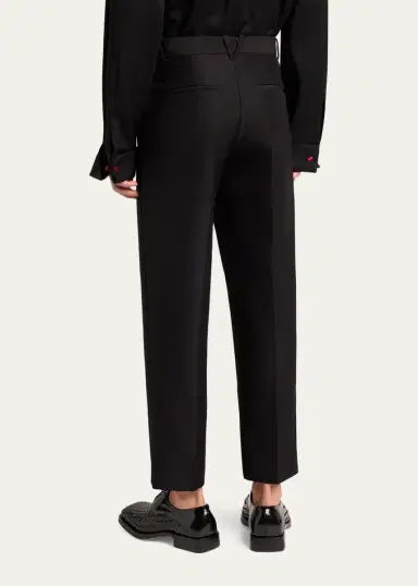 Bottega Veneta Men's Wool Mohair Flat-Front Trousers | Thumbnail 3 Bottega Veneta Men's Wool Mohair Flat-Front Trousers | Thumbnail 3