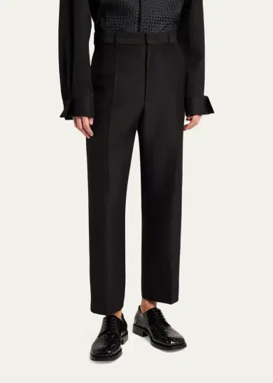 Bottega Veneta Men's Wool Mohair Flat-Front Trousers | Thumbnail 4 Bottega Veneta Men's Wool Mohair Flat-Front Trousers | Thumbnail 4