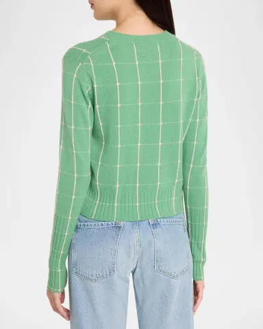 Guest In Residence Shrunken Checkered Cashmere Sweater | Thumbnail 3 Guest In Residence Shrunken Checkered Cashmere Sweater | Thumbnail 3