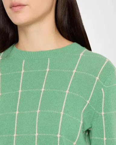 Guest In Residence Shrunken Checkered Cashmere Sweater | Thumbnail 5 Guest In Residence Shrunken Checkered Cashmere Sweater | Thumbnail 5