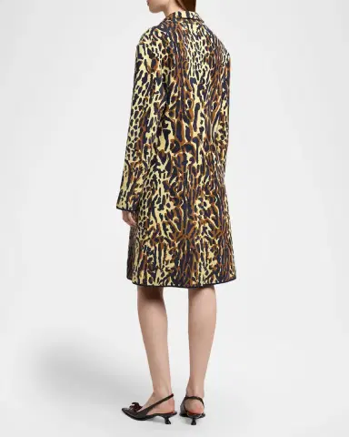 Marni Leopard Knit Wool-Cashmere Single-Breasted Coat | Thumbnail 3 Marni Leopard Knit Wool-Cashmere Single-Breasted Coat | Thumbnail 3