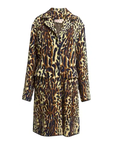Marni Leopard Knit Wool-Cashmere Single-Breasted Coat | Thumbnail 1 Marni Leopard Knit Wool-Cashmere Single-Breasted Coat | Thumbnail 1