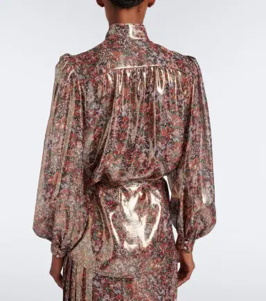 Valentino Floral silk-blend lamé blouse | Thumbnail 5 Valentino Floral silk-blend lamé blouse | Thumbnail 5