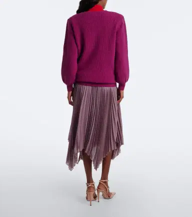 Valentino Asymmetric plissé georgette midi skirt | Thumbnail 3 Valentino Asymmetric plissé georgette midi skirt | Thumbnail 3