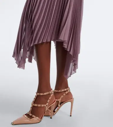 Valentino Asymmetric plissé georgette midi skirt | Thumbnail 5 Valentino Asymmetric plissé georgette midi skirt | Thumbnail 5
