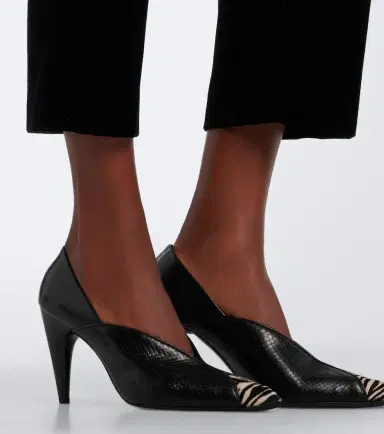 Isabel Marant Luza calf hair-trimmed snake-effect leather pumps | Thumbnail 5 Isabel Marant Luza calf hair-trimmed snake-effect leather pumps | Thumbnail 5