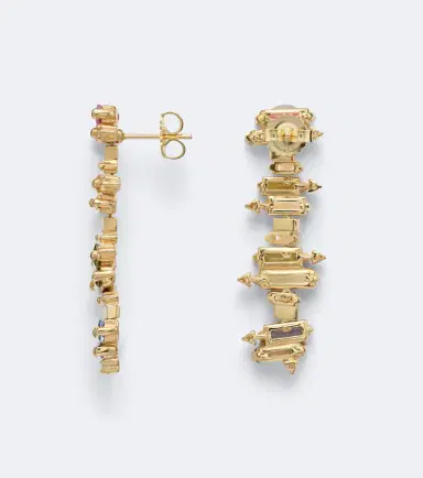 Suzanne Kalan 18kt gold drop earrings with sapphires and diamonds | Thumbnail 2 Suzanne Kalan 18kt gold drop earrings with sapphires and diamonds | Thumbnail 2
