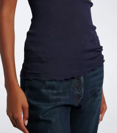 Prada Ribbed-knit silk tank top | Thumbnail 2 Prada Ribbed-knit silk tank top | Thumbnail 2