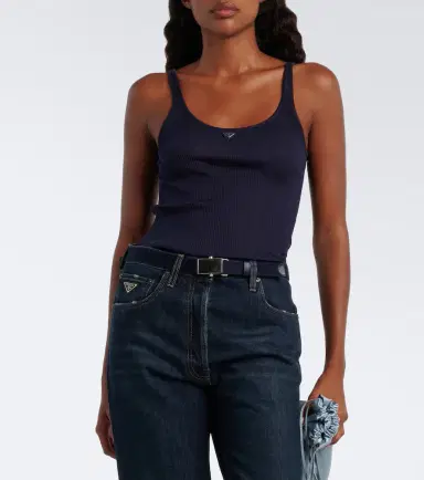 Prada Ribbed-knit silk tank top | Thumbnail 4 Prada Ribbed-knit silk tank top | Thumbnail 4