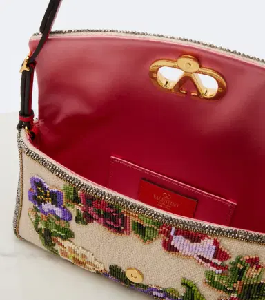 Valentino Garavani DeVain Small floral beaded shoulder bag | Thumbnail 3 Valentino Garavani DeVain Small floral beaded shoulder bag | Thumbnail 3