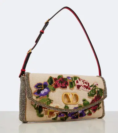 Valentino Garavani DeVain Small floral beaded shoulder bag | Thumbnail 4 Valentino Garavani DeVain Small floral beaded shoulder bag | Thumbnail 4