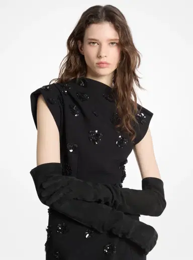 Michael Kors Collection Suede Opera Gloves in | Thumbnail 2 Michael Kors Collection Suede Opera Gloves in | Thumbnail 2