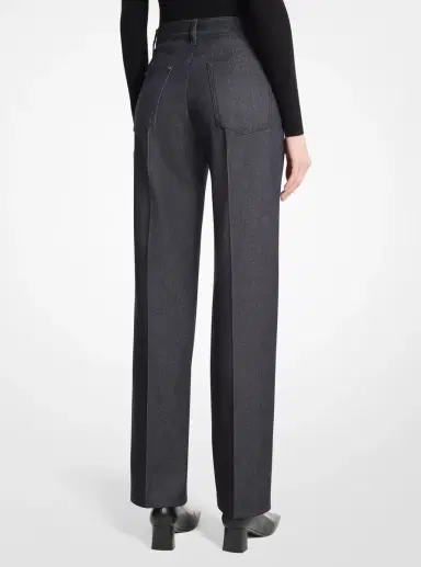 Michael Kors Collection Wool Cotton Twill Stovepipe Trouser Jeans in Blue | Thumbnail 2 Michael Kors Collection Wool Cotton Twill Stovepipe Trouser Jeans in Blue | Thumbnail 2