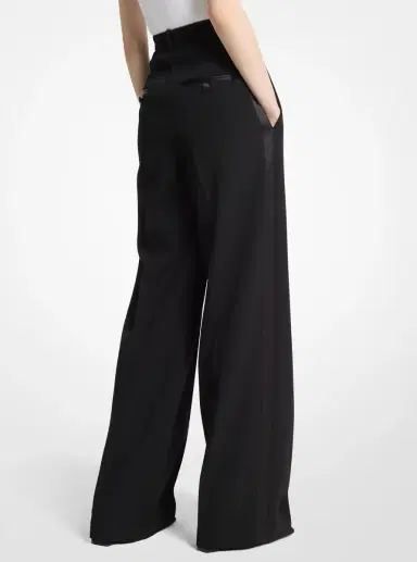 Michael Kors Collection Wool Gabardine Tuxedo Slouch Trousers in | Thumbnail 2 Michael Kors Collection Wool Gabardine Tuxedo Slouch Trousers in | Thumbnail 2