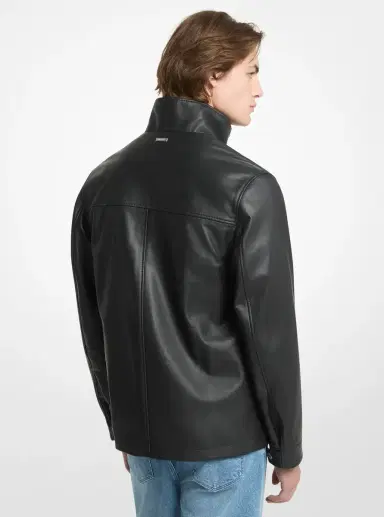 Michael Kors Collection Leather Utility Jacket in | Thumbnail 2 Michael Kors Collection Leather Utility Jacket in | Thumbnail 2