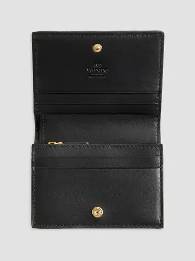 Valentino Garavani Women's Flutterby Wallet in Shiny Nappa Leather with Butterfly Embroidery - Black | Thumbnail 4 Valentino Garavani Women's Flutterby Wallet in Shiny Nappa Leather with Butterfly Embroidery - Black | Thumbnail 4