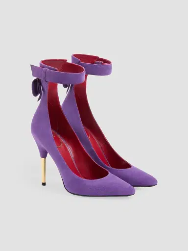 Valentino Garavani Women's Fatale 105MM Suede Pumps - Purple - Size 12 | Thumbnail 2 Valentino Garavani Women's Fatale 105MM Suede Pumps - Purple - Size 12 | Thumbnail 2