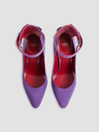 Valentino Garavani Women's Fatale 105MM Suede Pumps - Purple - Size 12 | Thumbnail 3 Valentino Garavani Women's Fatale 105MM Suede Pumps - Purple - Size 12 | Thumbnail 3