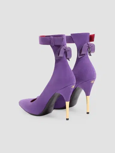 Valentino Garavani Women's Fatale 105MM Suede Pumps - Purple - Size 12 | Thumbnail 4 Valentino Garavani Women's Fatale 105MM Suede Pumps - Purple - Size 12 | Thumbnail 4