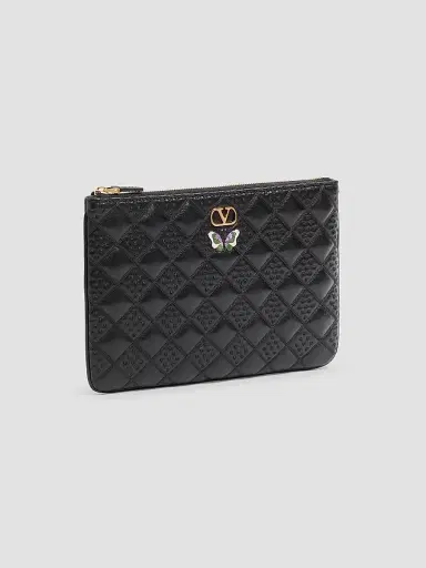 Valentino Garavani Women's Flutterby Clutch in Shiny Nappa Leather - Black | Thumbnail 2 Valentino Garavani Women's Flutterby Clutch in Shiny Nappa Leather - Black | Thumbnail 2
