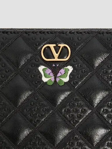 Valentino Garavani Women's Flutterby Clutch in Shiny Nappa Leather - Black | Thumbnail 6 Valentino Garavani Women's Flutterby Clutch in Shiny Nappa Leather - Black | Thumbnail 6