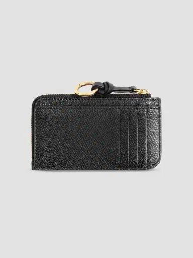 Valentino Garavani Women's Zip-Around Charm Card Holder in Grainy Calfskin - Black | Thumbnail 3 Valentino Garavani Women's Zip-Around Charm Card Holder in Grainy Calfskin - Black | Thumbnail 3